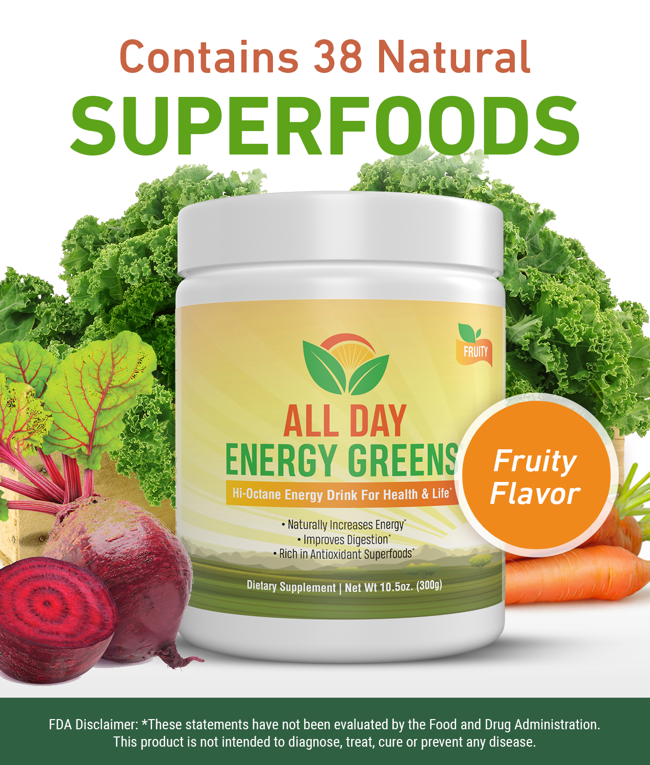 All Day Energy Greens (Fruity Flavor)